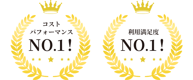 コストパフォーマンスNO1！ 利用満足度NO1！